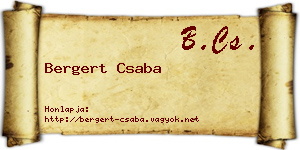 Bergert Csaba névjegykártya